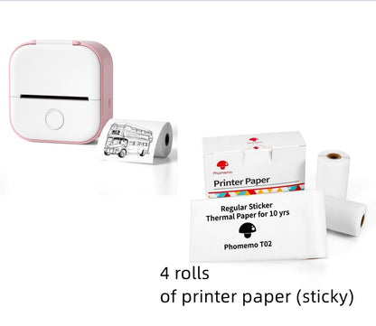 Phomemo T02 Portable Mini Bluetooth Thermal Printer – Inkless Pocket Printer for Photos, Notes & Labels