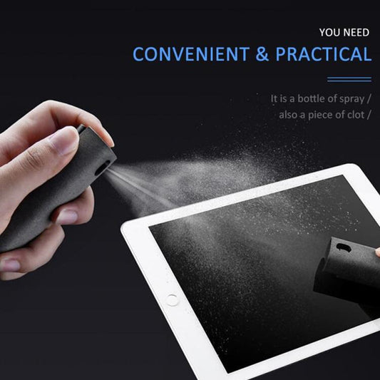 2-in-1 phone & laptop screen cleaner kit + bluetooth tracker – microfiber cloth set with anti-theft smart tag