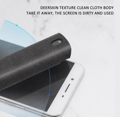 2-in-1 phone & laptop screen cleaner kit + bluetooth tracker – microfiber cloth set with anti-theft smart tag