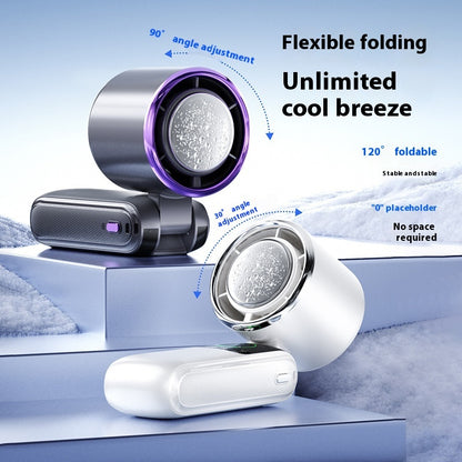 portable mini handheld fan with ice pack – adjustable speed, folding usb rechargeable cooling fan for outdoor & travel comfort
