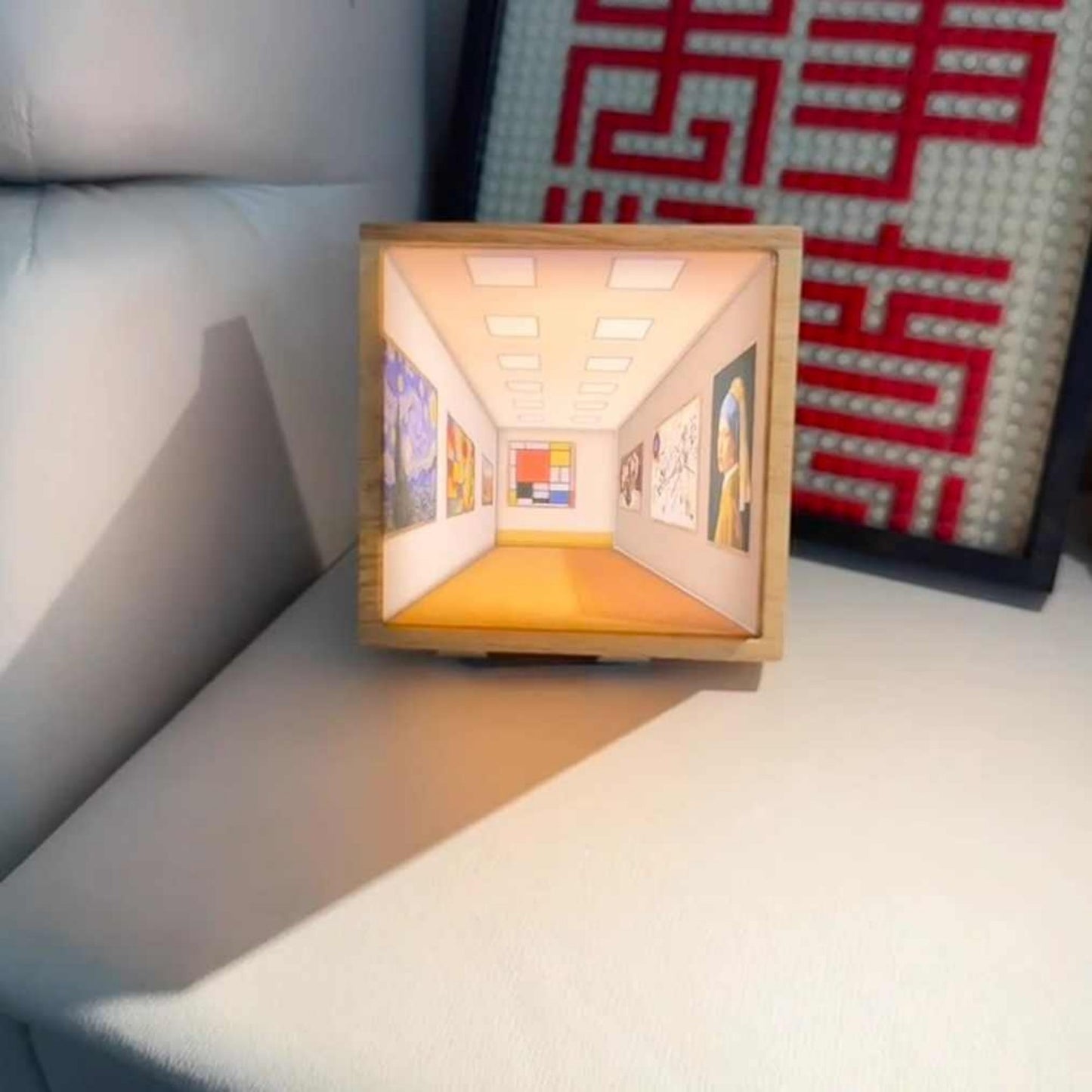 3D Illusion Night Light – Modern LED Art Lamp with Rechargeable Wooden Base for Living Room & Gifts