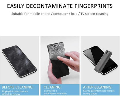 2-in-1 phone & laptop screen cleaner kit + bluetooth tracker – microfiber cloth set with anti-theft smart tag