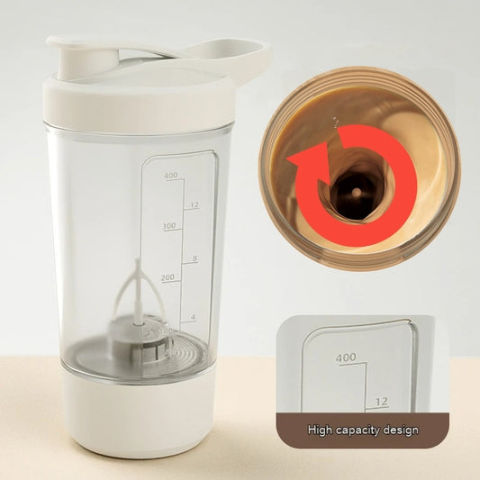 400ml Electric Protein Shaker Bottle – USB Rechargeable Mixer Cup for Shakes, Coffee & Gym Drinks