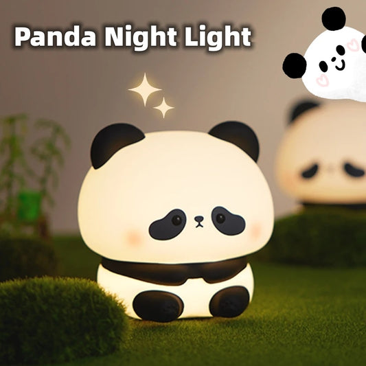 Adorable Panda LED Night Light – Rechargeable Silicone Touch Lamp with Colour Modes & Timer for Kids’ Bedrooms