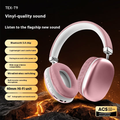 TEX-T9 Wireless Bluetooth Headset – Sporty Head-Mounted Headphones with Long Battery & Waterproof Design