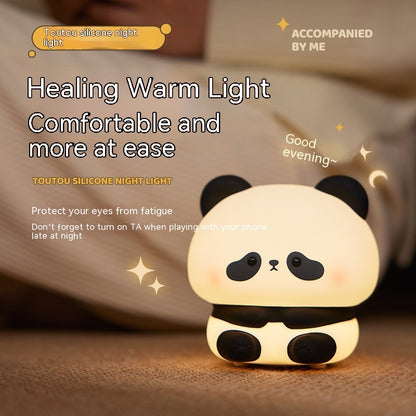 Adorable Panda LED Night Light – Rechargeable Silicone Touch Lamp with Colour Modes & Timer for Kids’ Bedrooms