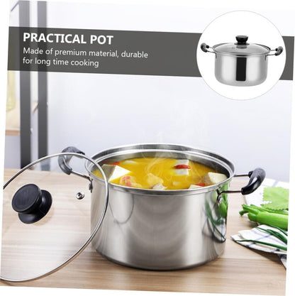 5-Piece Stainless Steel Saucepan & Pot Set – Induction Ready, Durable Cookware with Glass Lids