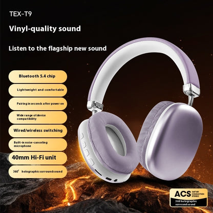 TEX-T9 Wireless Bluetooth Headset – Sporty Head-Mounted Headphones with Long Battery & Waterproof Design