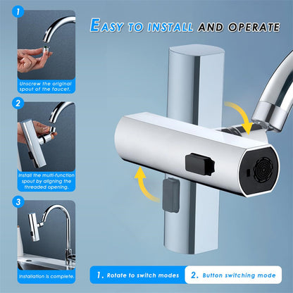 ✨ Universal 360° Rotating Kitchen Tap Nozzle – Multi-Mode Splash-Proof Waterfall Extension