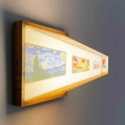 3D Illusion Night Light – Modern LED Art Lamp with Rechargeable Wooden Base for Living Room & Gifts