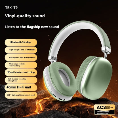 TEX-T9 Wireless Bluetooth Headset – Sporty Head-Mounted Headphones with Long Battery & Waterproof Design