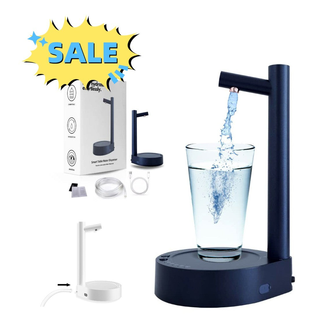 Automatic Electric Water Dispenser – USB Rechargeable Gallon Pump for Home, Office & Travel