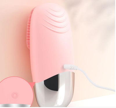 Mini Electric Silicone Face Cleansing Brush – Waterproof Sonic Facial Massager for Deep Pore Cleaning & Radiant Skin