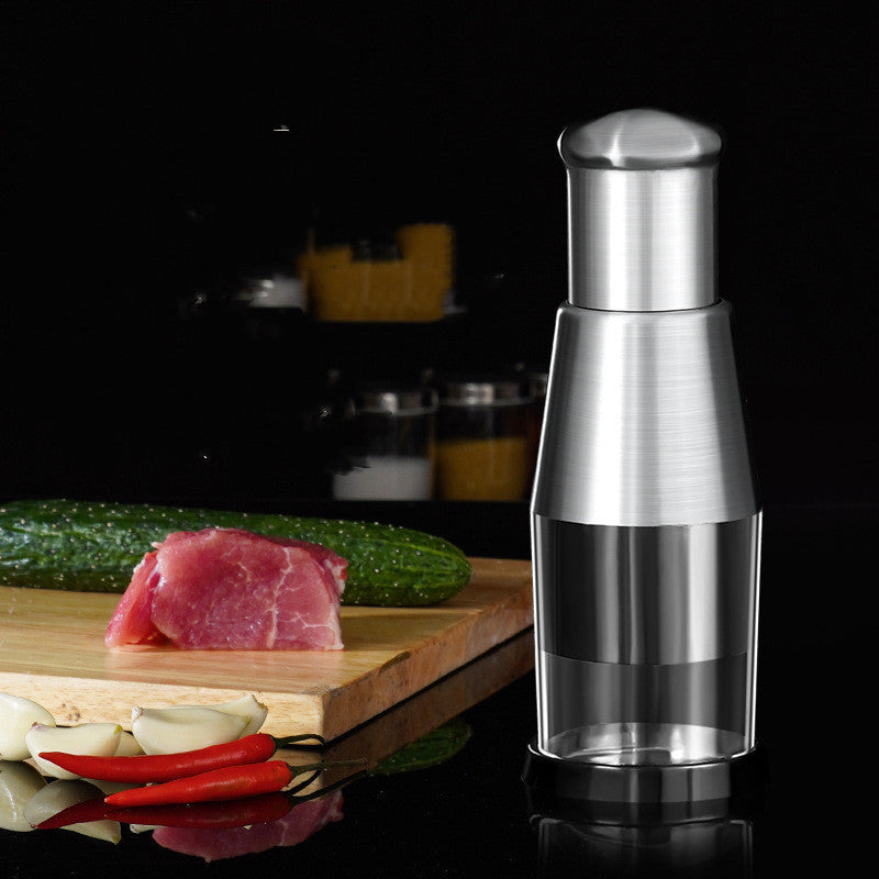 Manual Garlic & Onion Chopper – Stainless Steel Vegetable Crusher & Kitchen Press Gadget